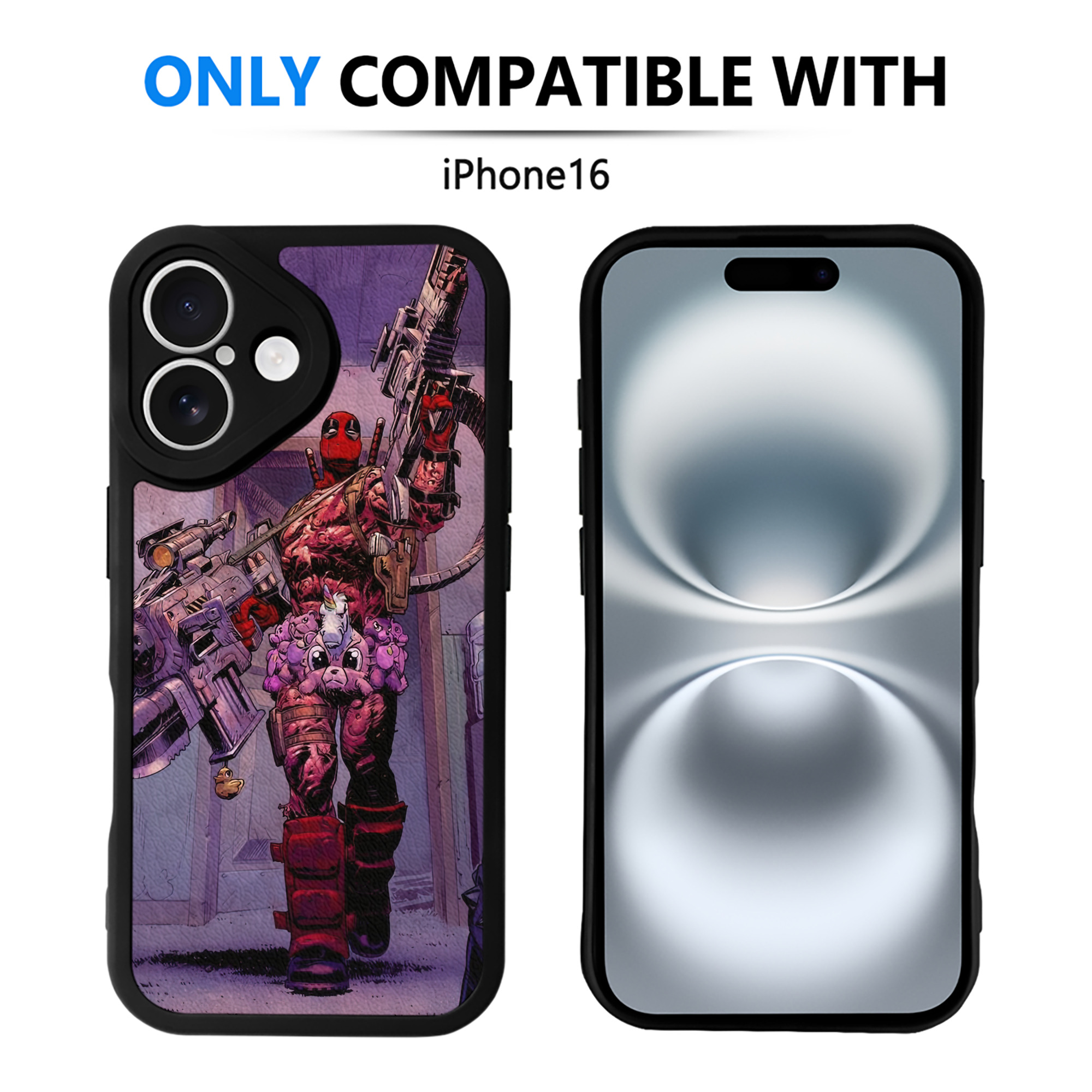 （画像用） Deadpool デッドプール 【iPhone 16シリーズ対応】シリコンスマホケース（レザー調） 材質：シリコン